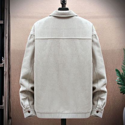 韓版潮流燈芯絨工裝polo領夾克