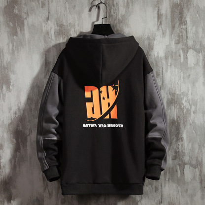 加絨加厚寬鬆潮流ins情侶百搭連帽T恤