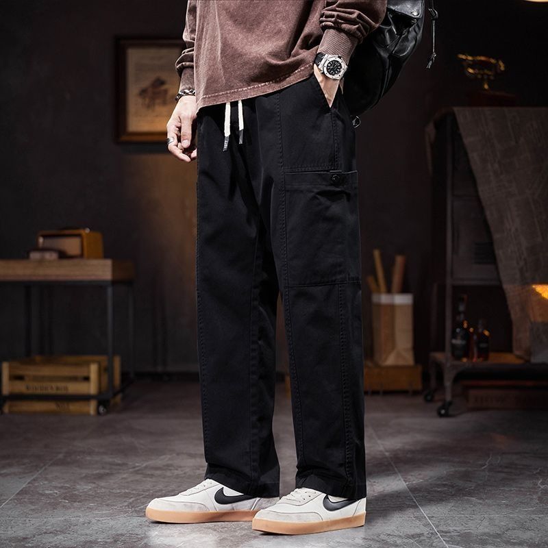 工裝休閒潮牌潮流寬鬆直筒垂感闊腿褲