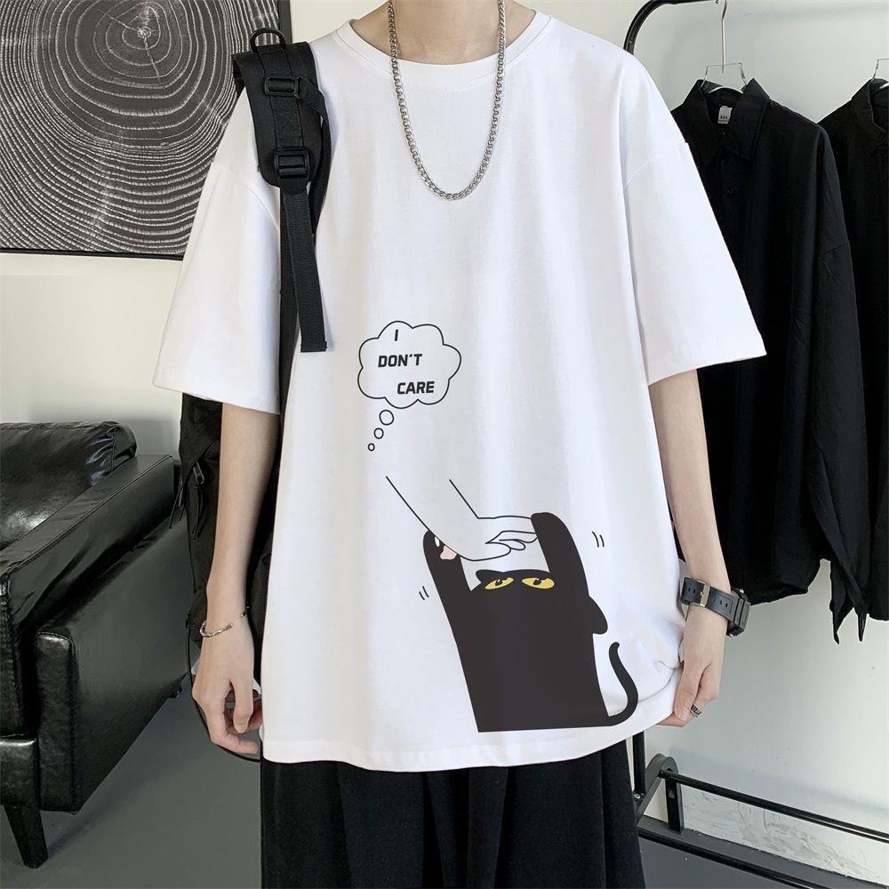 【單件/套裝】ins潮牌貓咪印花短袖t恤+運動束腳褲裝兩件套套裝