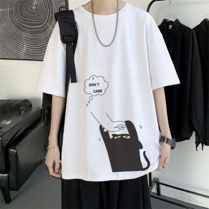 【單件/套裝】ins潮牌貓咪印花短袖t恤+運動束腳褲裝兩件套套裝