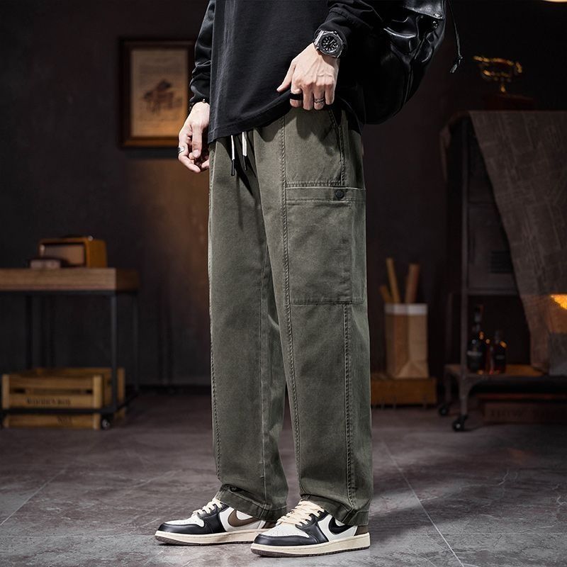 工裝休閒潮牌潮流寬鬆直筒垂感闊腿褲