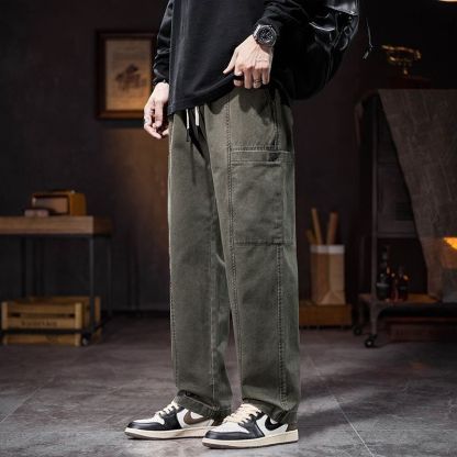 工裝休閒潮牌潮流寬鬆直筒垂感闊腿褲