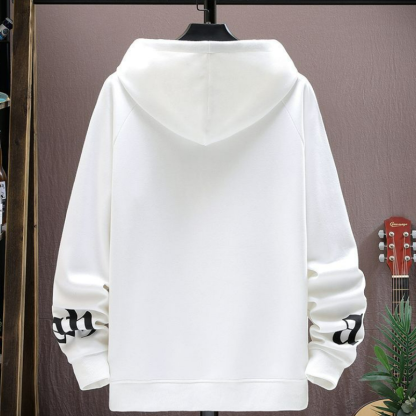 韓版印花寬鬆長袖潮流百搭加絨連帽T恤