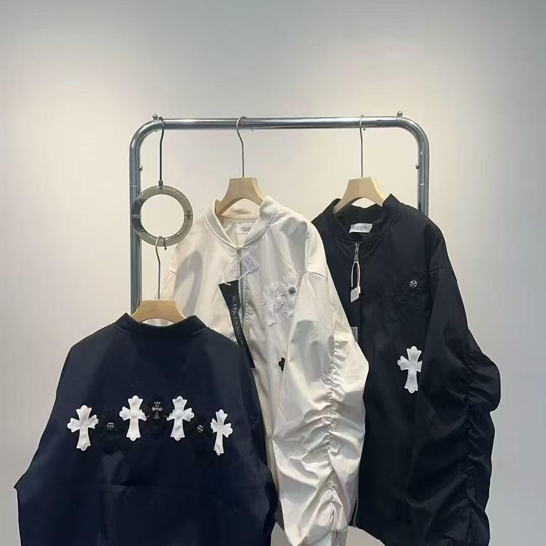 潮流寬鬆立領工裝外套素色休閒防風夾克