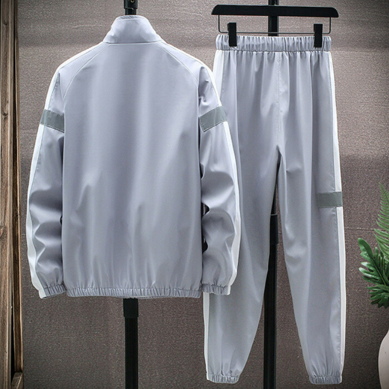 【整套】春秋款長袖夾克外套+休閒運動褲兩件套