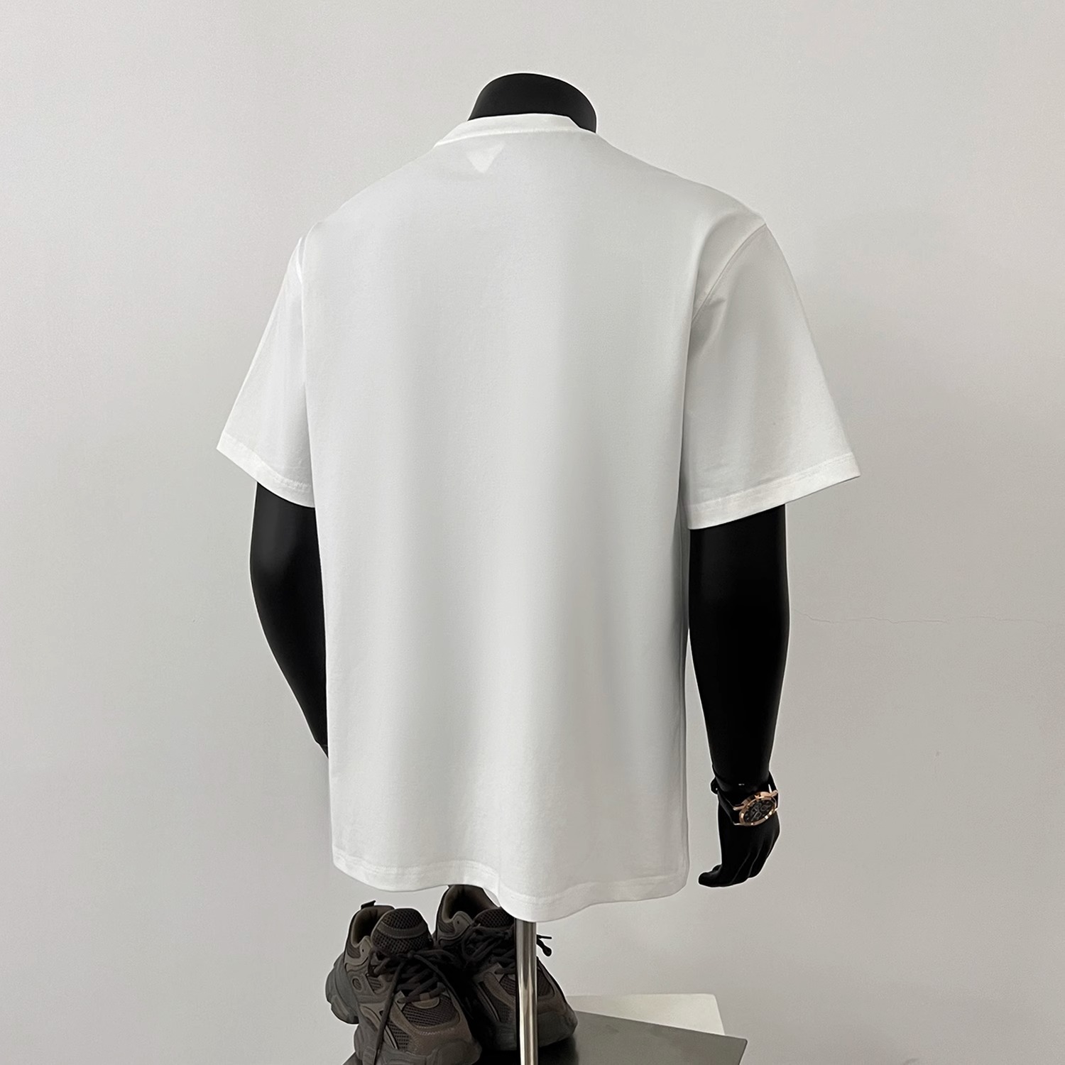 重磅純棉圓領印花大碼休閒情侶短袖T恤