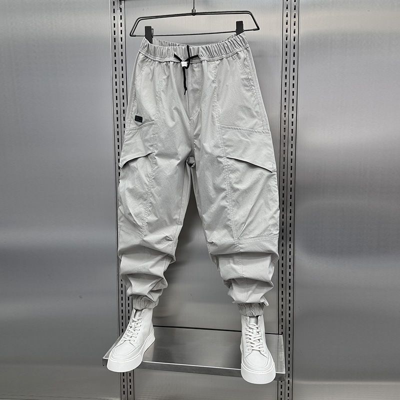 薄款潮流速乾束腳九分痞帥休閒哈倫褲