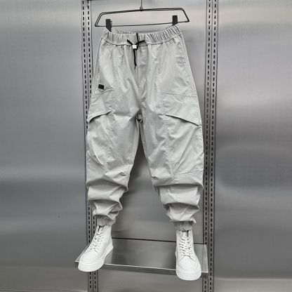 薄款潮流速乾束腳九分痞帥休閒哈倫褲