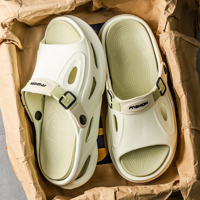 新款厚底EVA拖鞋男款夏季日常外穿百搭一字拖潮流網紅踩屎感涼拖