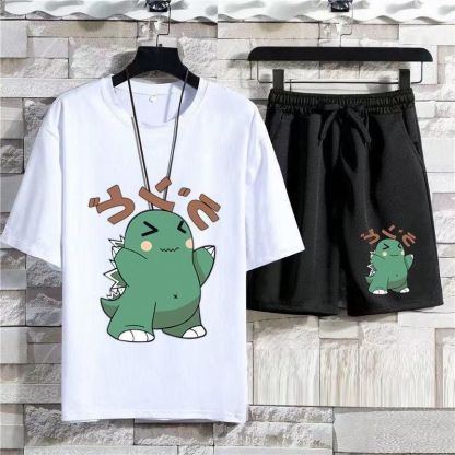 【整套】小恐龍韓版休閒短袖T恤運動短褲套裝