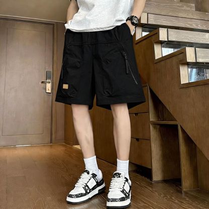 工裝直筒褲薄款寬鬆休閒百搭五分褲