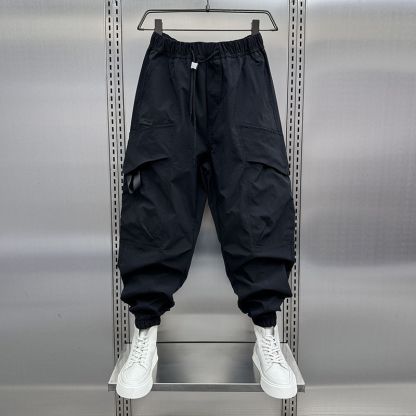 薄款潮流速乾束腳九分痞帥休閒哈倫褲