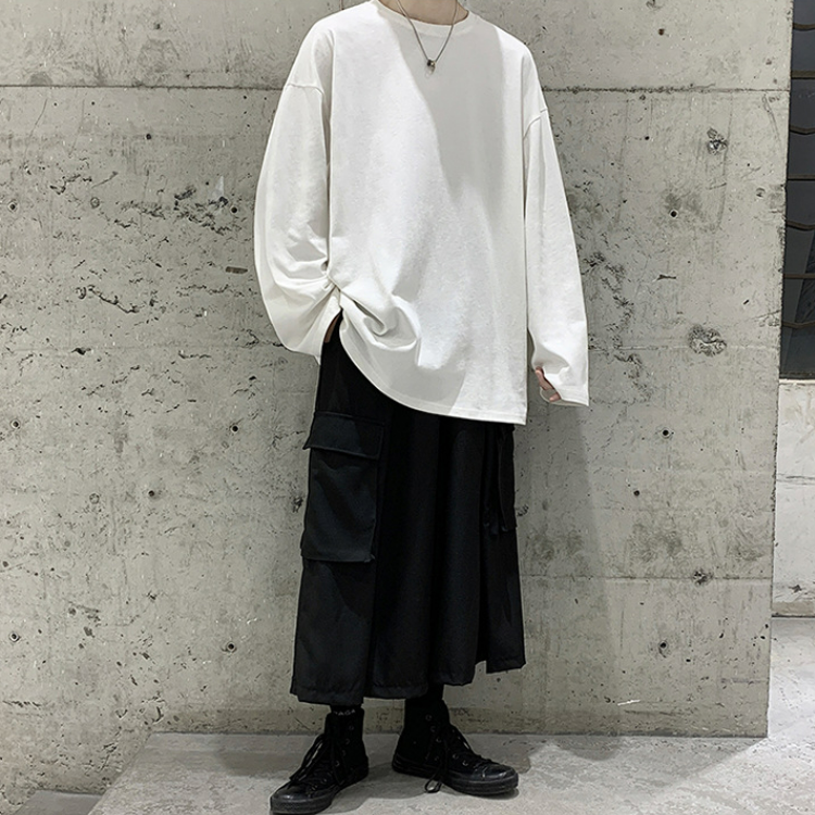 寬鬆潮流ins港風休閒衛衣加厚長袖t恤