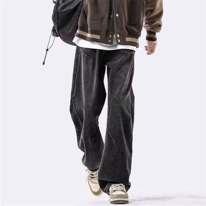 【單件/套裝】Oversize美式復古加厚撞色慵懶風針織毛衣+休閑牛仔褲兩件套