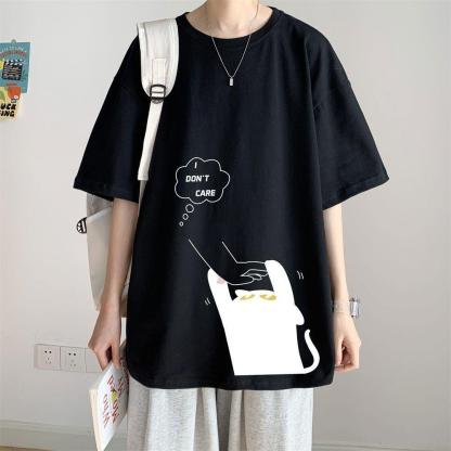 【單件/套裝】ins潮牌貓咪印花短袖t恤+運動束腳褲裝兩件套套裝