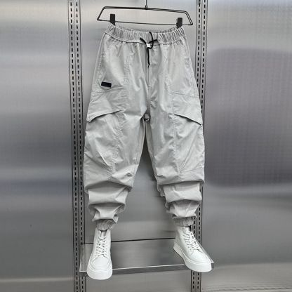 薄款潮流速乾束腳九分痞帥休閒哈倫褲