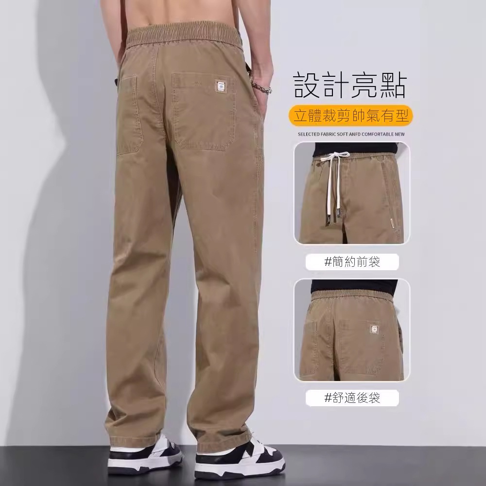 美式復古休閒寬鬆直筒運動時尚工裝褲