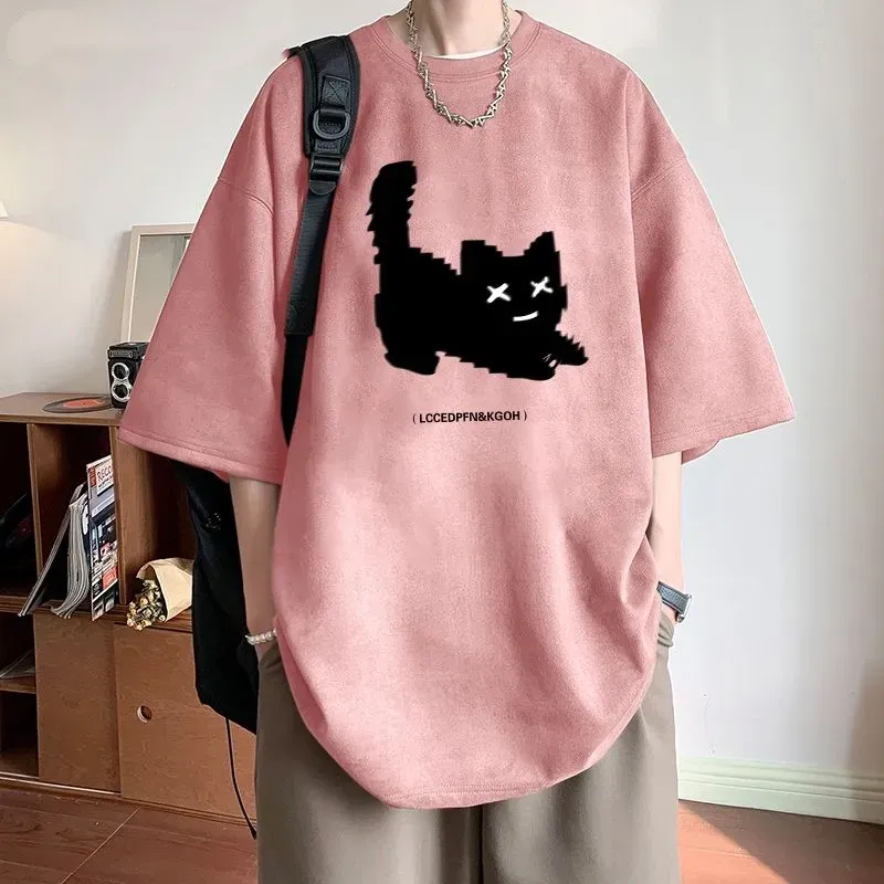 美式復古高街寬鬆百搭情侶款短袖T恤