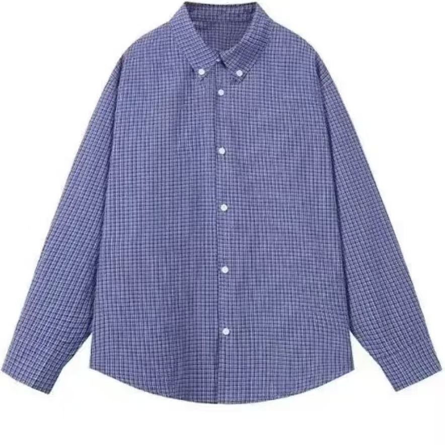 【單件/套裝】日系復古針織背心馬甲+藍色襯衫+百搭休閒褲三件套裝