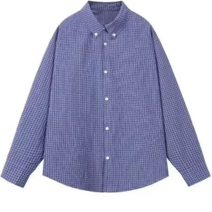 【單件/套裝】日系復古針織背心馬甲+藍色襯衫+百搭休閒褲三件套裝