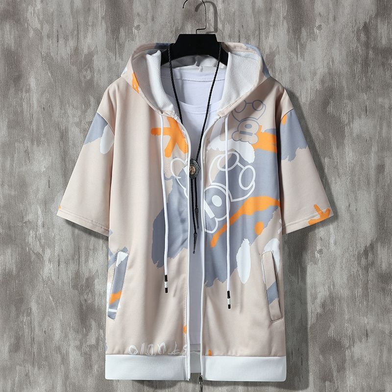 潮流拉鏈外套運動休閒連帽衛衣短袖