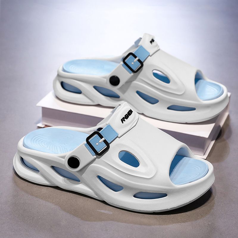 新款厚底EVA拖鞋男款夏季日常外穿百搭一字拖潮流網紅踩屎感涼拖