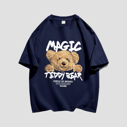 小熊潮流男女款印花韓版短袖T恤