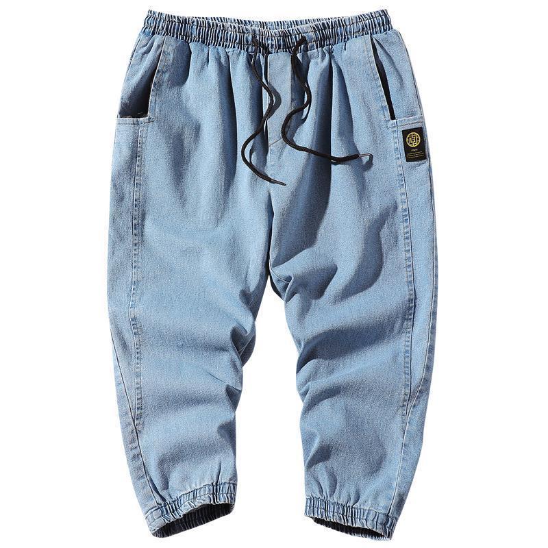 薄款韓版潮流寬鬆直筒休閒七分牛仔褲