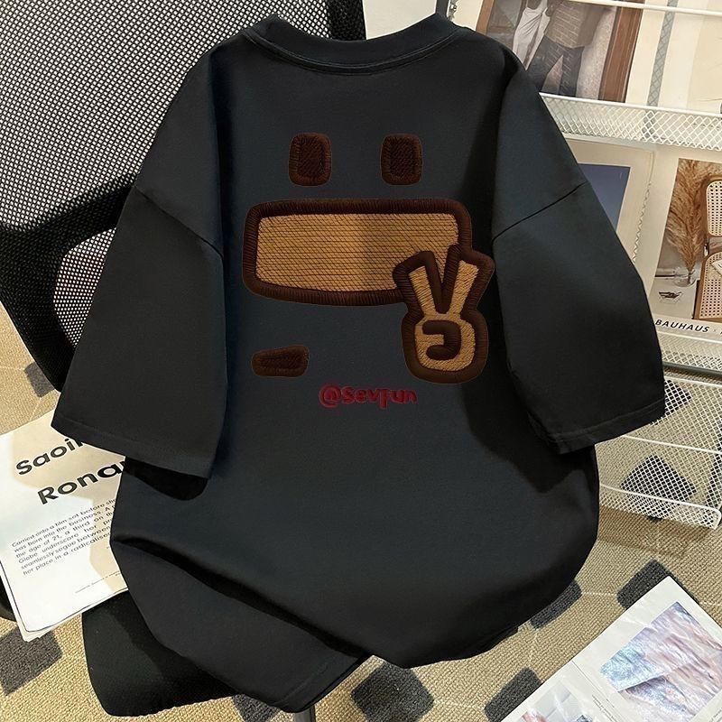 美式簡約字母印花不起球潮流短袖T恤