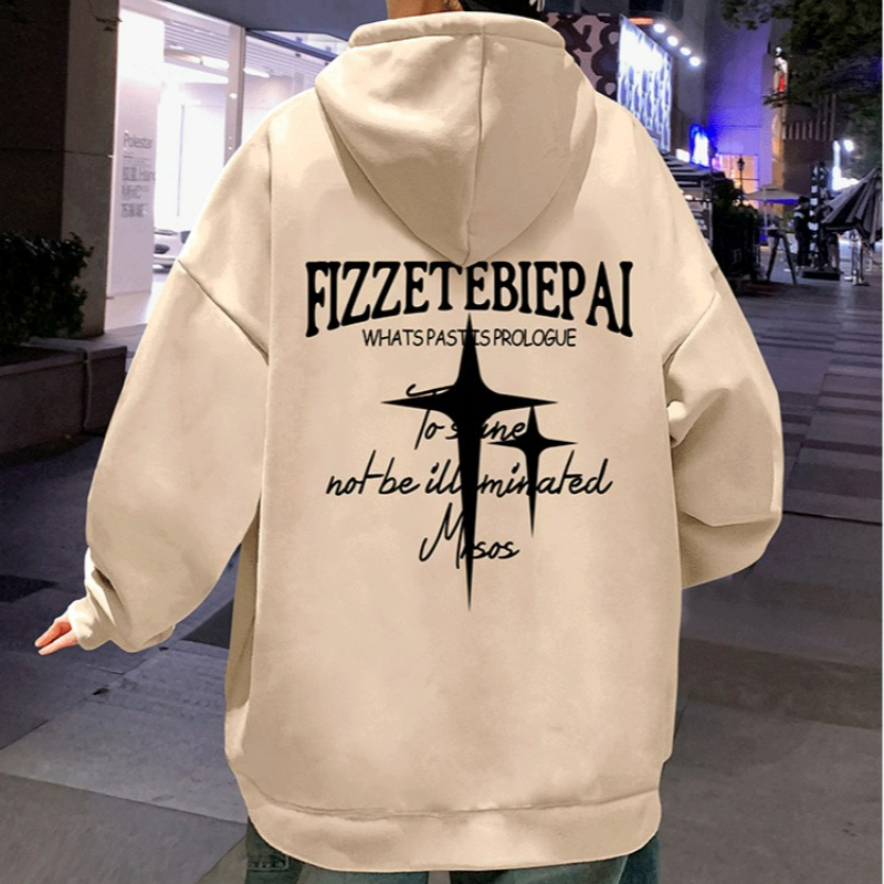 美式復古高街潮牌痞帥寬鬆休閒印花連帽T