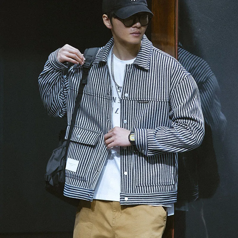 巨顯瘦修身百搭痞帥大口袋寬鬆襯衫外套