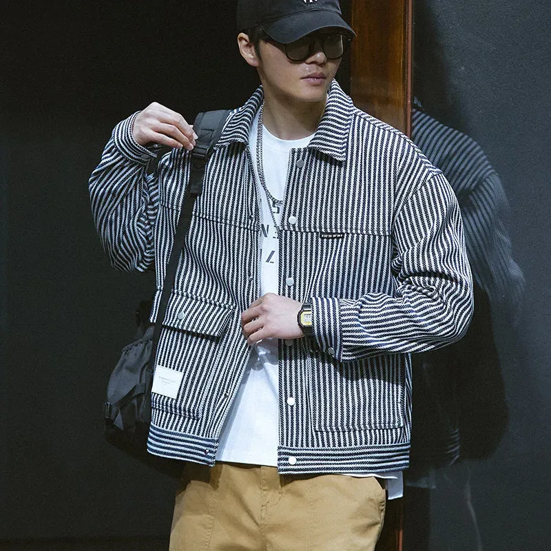 巨顯瘦修身百搭痞帥大口袋寬鬆襯衫外套