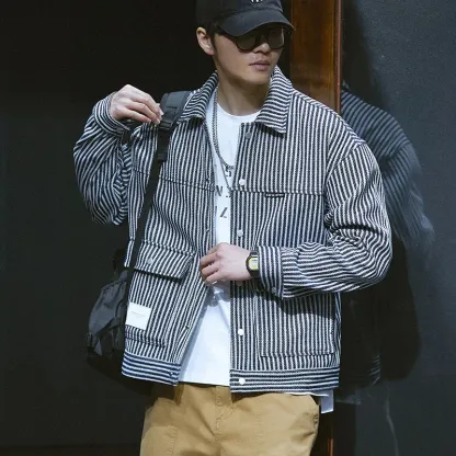 巨顯瘦修身百搭痞帥大口袋寬鬆襯衫外套