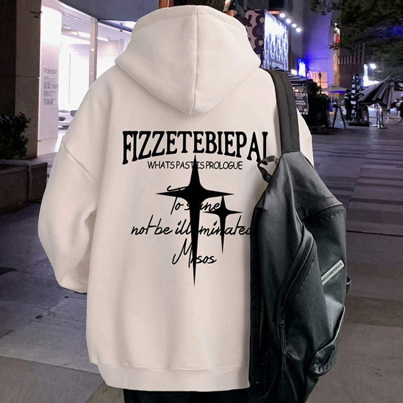 美式復古高街潮牌痞帥寬鬆休閒印花連帽T