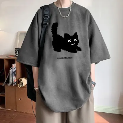 美式復古高街寬鬆百搭情侶款短袖T恤