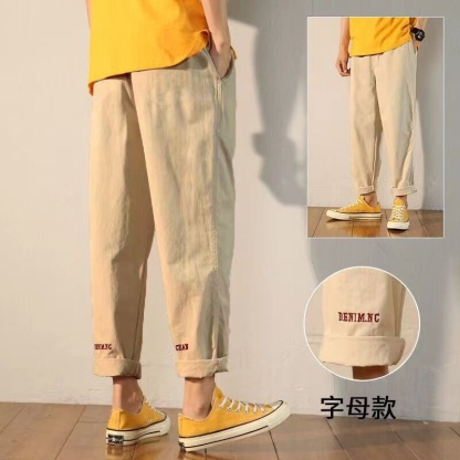 港風直筒潮流百搭寬鬆薄款闊腿工裝褲裝-Nuostyle