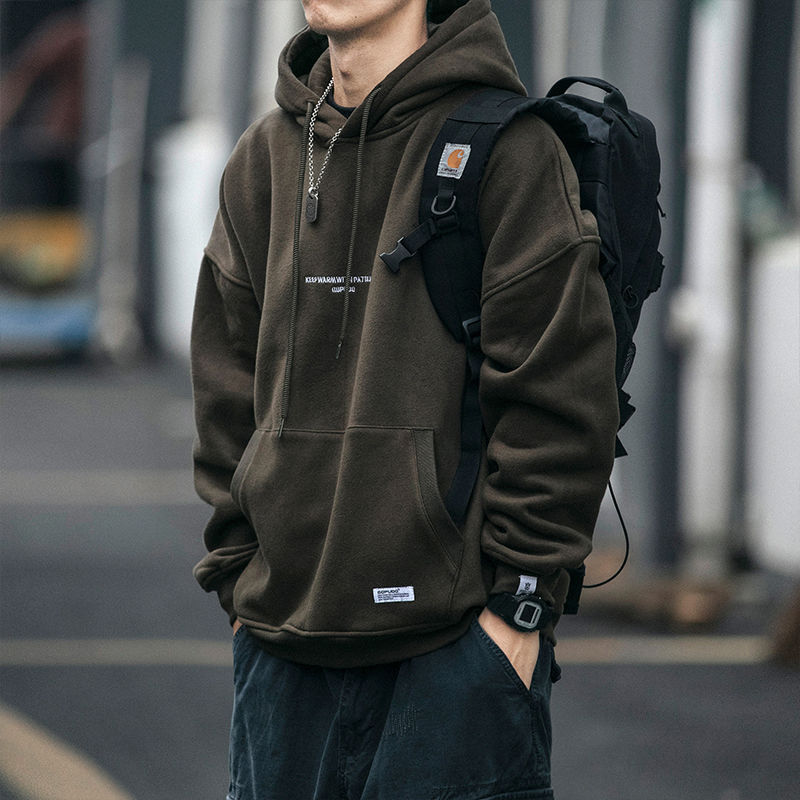 美式復古潮流百搭連帽長袖衛衣