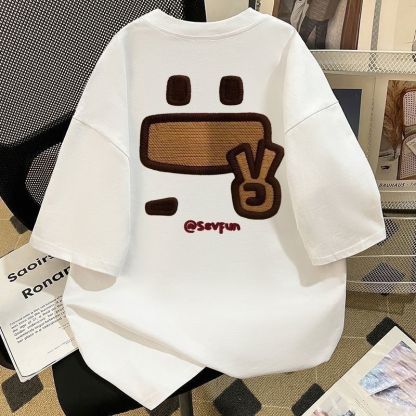 美式簡約字母印花不起球潮流短袖T恤