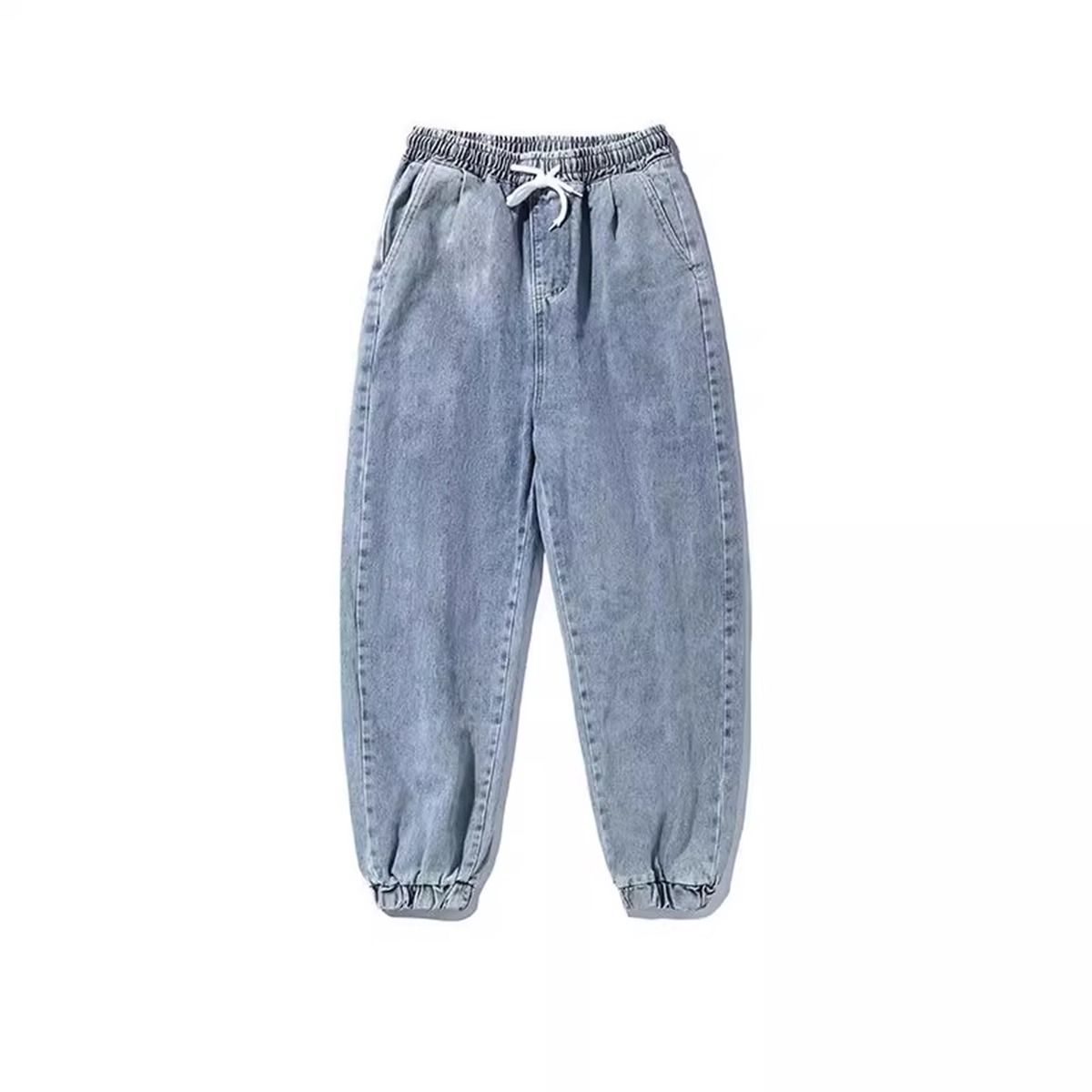 【單件/整套】日系復古針織馬甲+條紋襯衫+寬鬆牛仔褲三件套裝