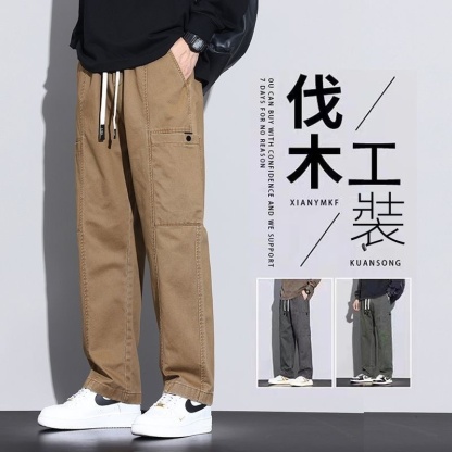 工裝休閒潮牌潮流寬鬆直筒垂感闊腿褲