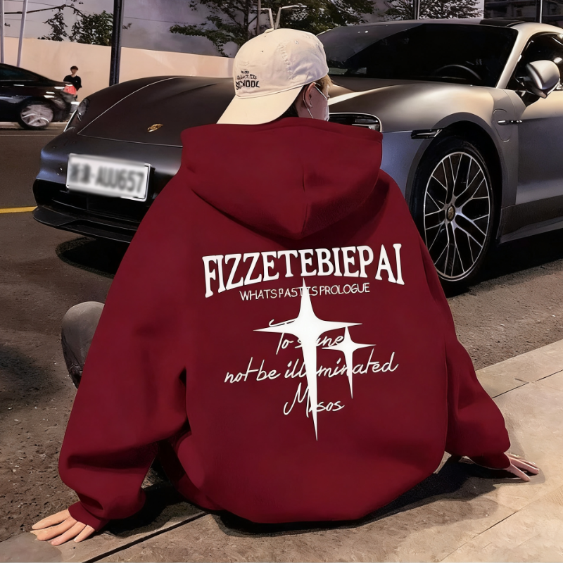 美式復古高街潮牌痞帥寬鬆休閒印花連帽T