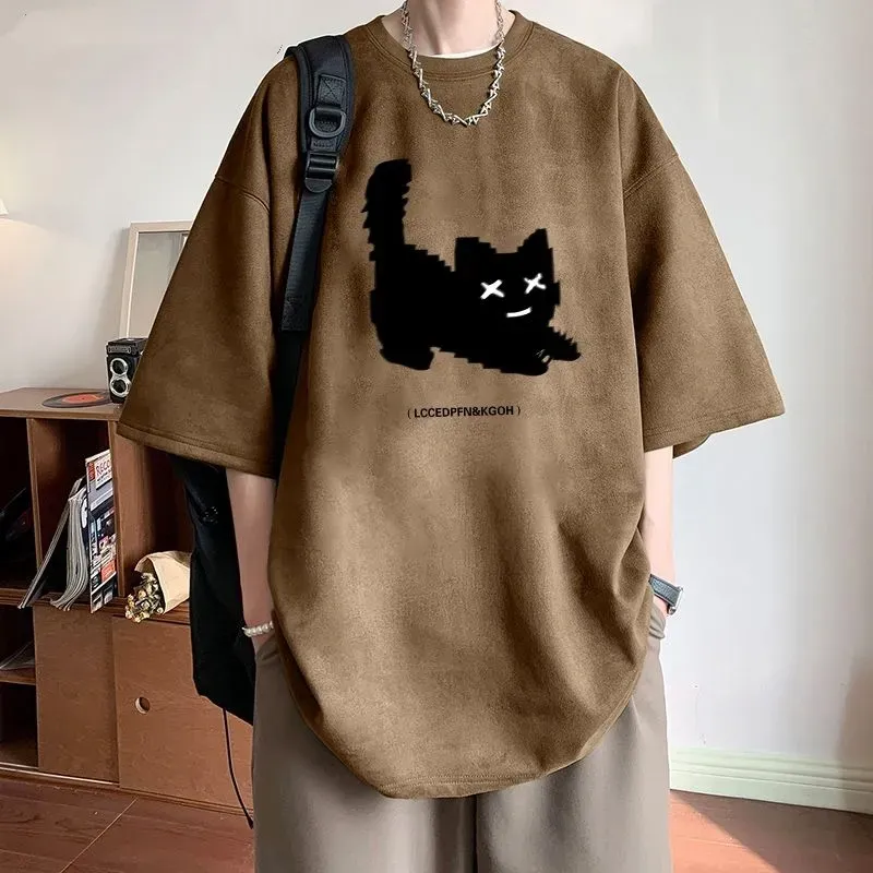 美式復古高街寬鬆百搭情侶款短袖T恤