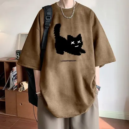 美式復古高街寬鬆百搭情侶款短袖T恤