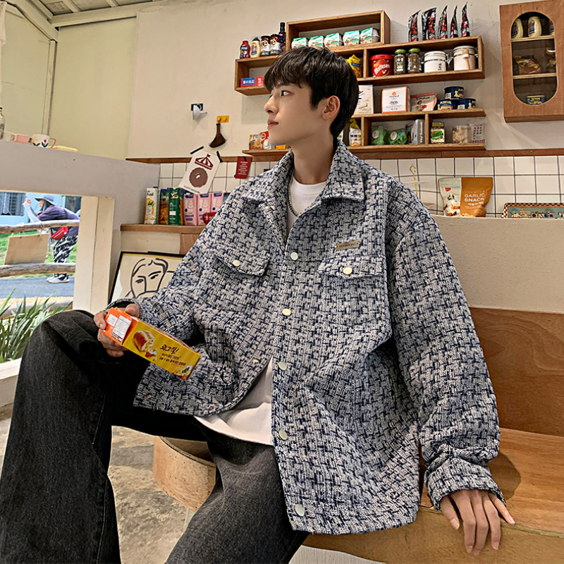 【單件/套裝】高級感小香風格子潮牌夾克外套+搭配編繩休閒長褲+項鏈三件套裝