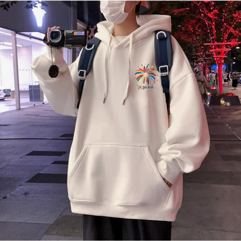 重磅刷毛加厚時尚港風寬鬆美式潮牌連帽T