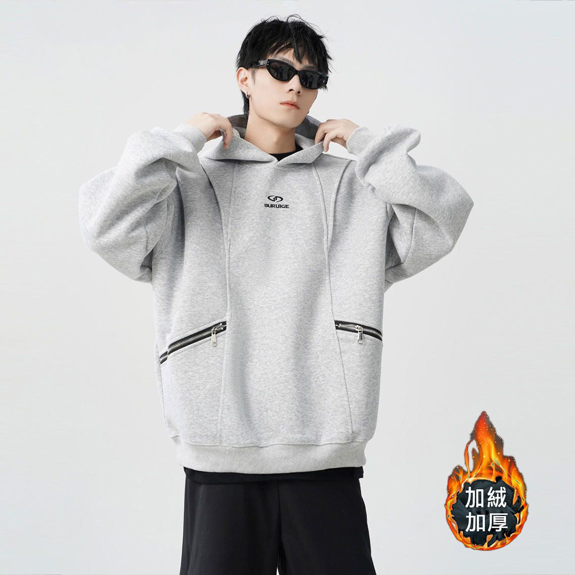 美式設計高級感連帽長袖衛衣