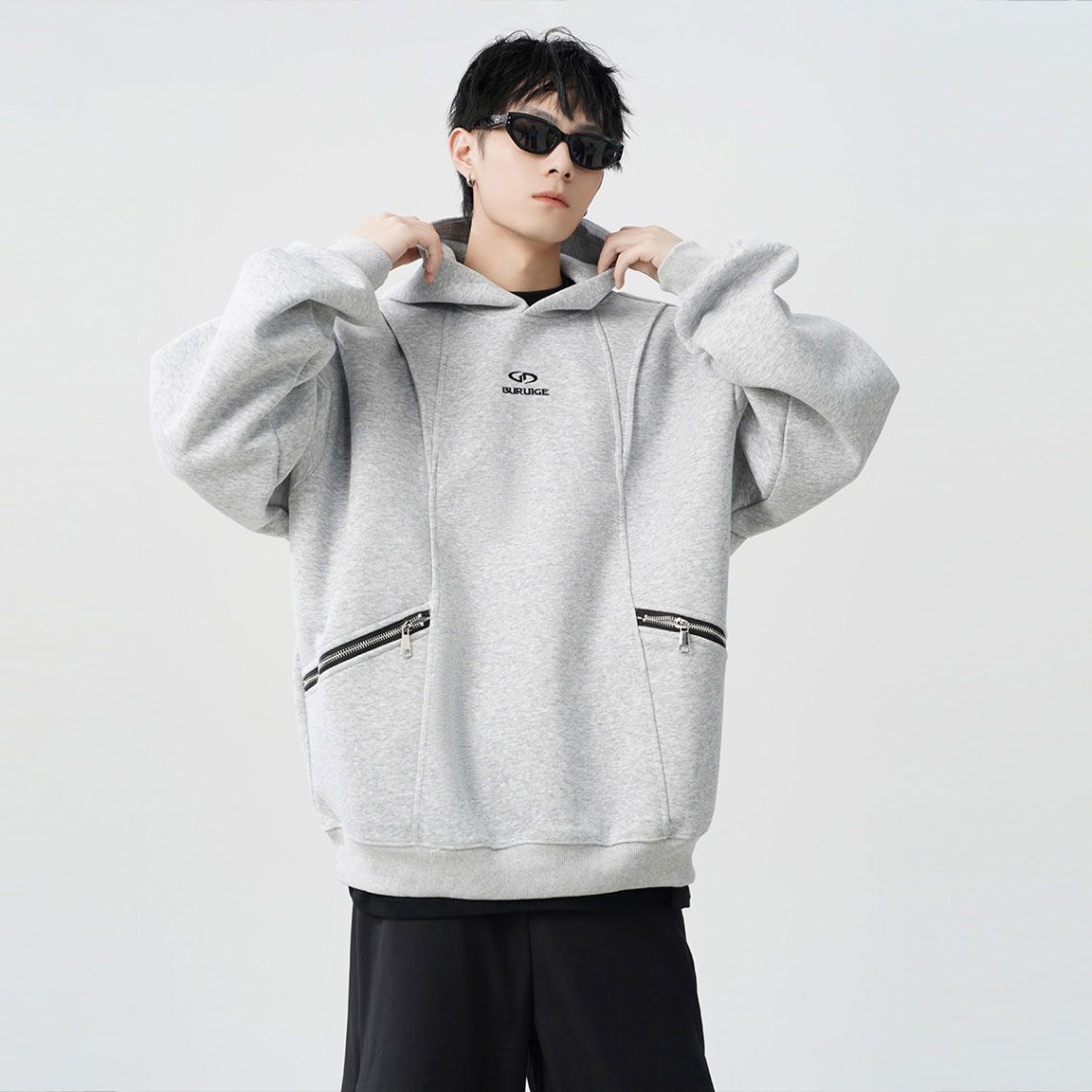 美式設計高級感連帽長袖衛衣