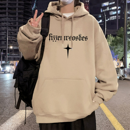 美式復古高街潮牌痞帥寬鬆休閒印花連帽T