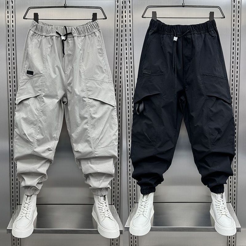 薄款潮流速乾束腳九分痞帥休閒哈倫褲